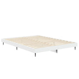 Bed Frame without Mattress White 135x190 cm Engineered Wood - 45-Degree Angle