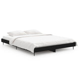 Bed Frame without Mattress Black 135x190 cm Engineered Wood - Front View