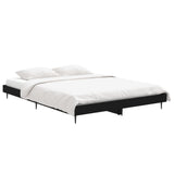 Bed Frame without Mattress Black 135x190 cm Engineered Wood - Side View
