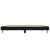 Bed Frame without Mattress Black 135x190 cm Engineered Wood - Rear View