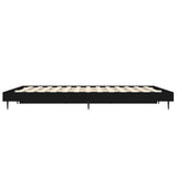 Bed Frame without Mattress Black 135x190 cm Engineered Wood - Close-Up Angle