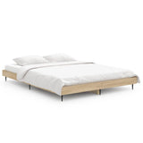 Bed Frame without Mattress Sonoma Oak 135x190 cm Engineered Wood