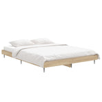 Bed Frame without Mattress Sonoma Oak 135x190cm Engineered Wood