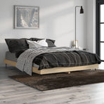 Bed Frame without Mattress Sonoma Oak 135x190cm Engineered Wood