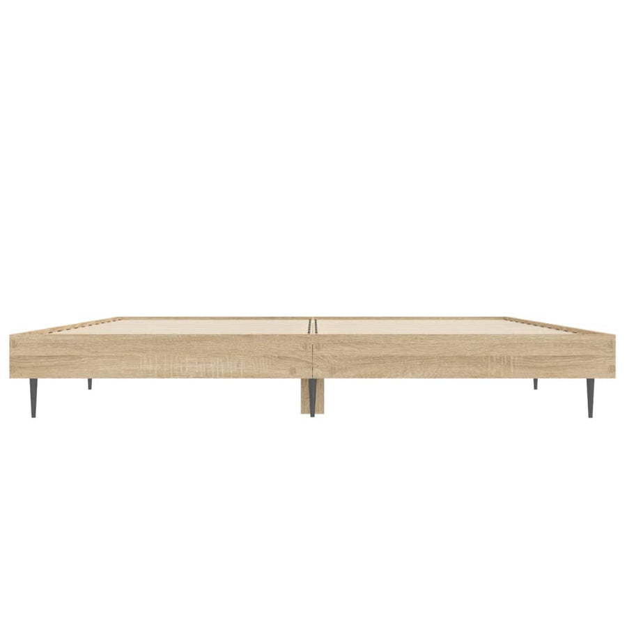 Bed Frame without Mattress Sonoma Oak 135x190cm Engineered Wood