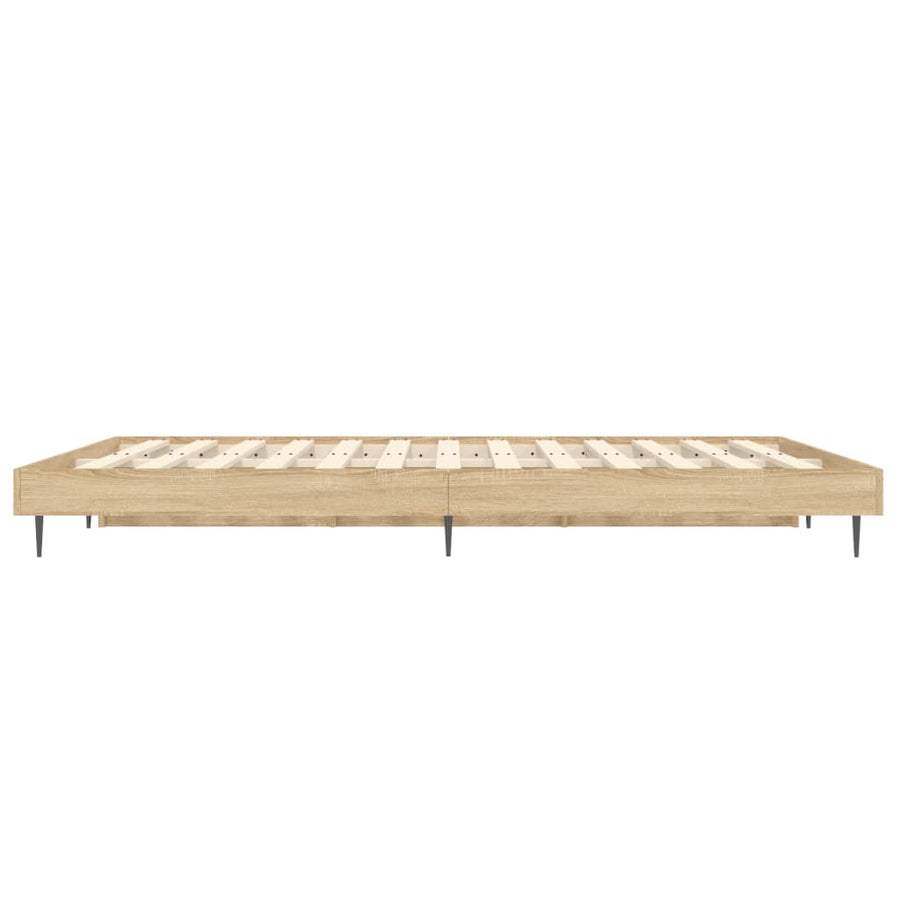 Bed Frame without Mattress Sonoma Oak 135x190cm Engineered Wood