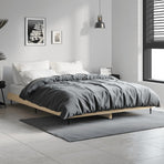 Bed Frame without Mattress Sonoma Oak 135x190cm Engineered Wood