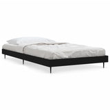 Bed Frame without Mattress Black 90x190 cm Engineered Wood - Front View