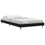 Bed Frame without Mattress Black 90x190 cm Engineered Wood - Side View