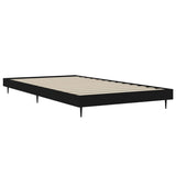 Bed Frame without Mattress Black 90x190 cm Engineered Wood - 45-Degree Angle