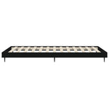 Bed Frame without Mattress Black 90x190 cm Engineered Wood - Close-Up Angle