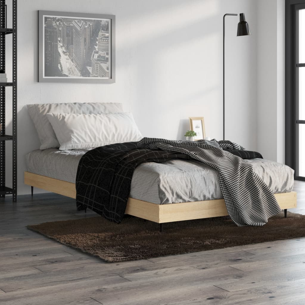 Bed Frame without Mattress Sonoma Oak 90x190 cm Engineered Wood