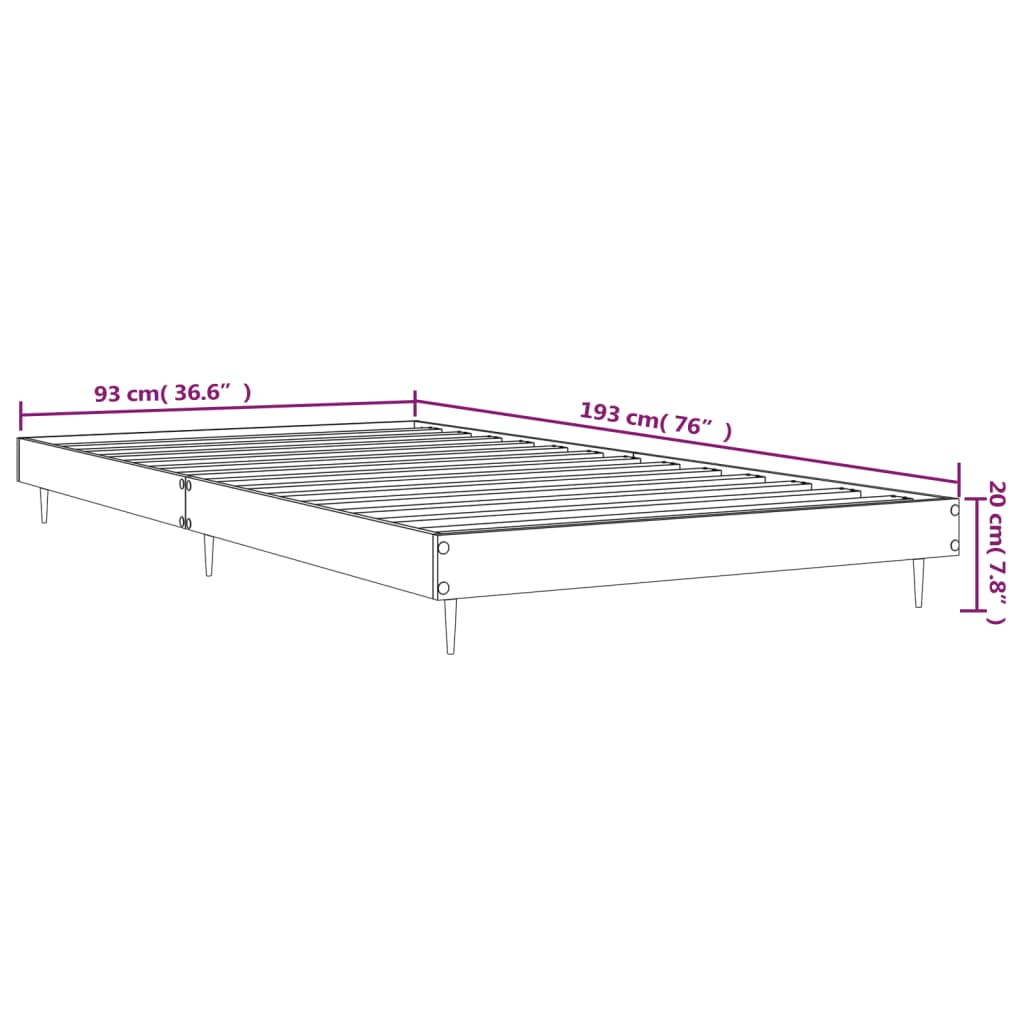 Bed Frame without Mattress Sonoma Oak 90x190 cm Engineered Wood