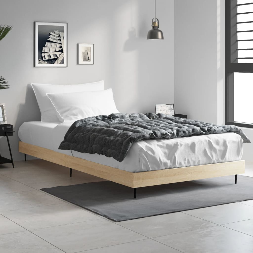 Bed Frame without Mattress Sonoma Oak 90x190 cm Engineered Wood