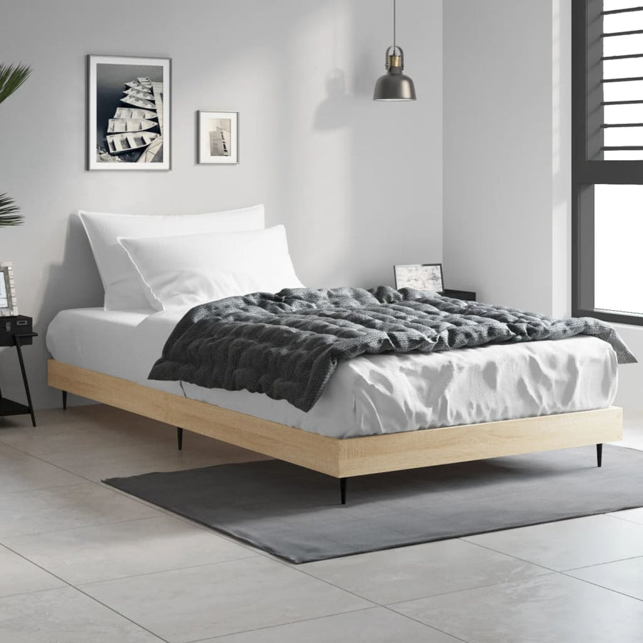 Bed Frame without Mattress Sonoma Oak 90x190 cm Engineered Wood