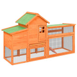 Chicken Coop Brown 186.5x58.5x113 cm Solid Wood Pine - Front View