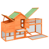 Chicken Coop Brown 186.5x58.5x113 cm Solid Wood Pine - 45-Degree Angle