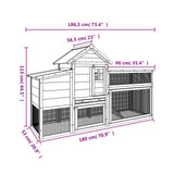 Chicken Coop Brown 186.5x58.5x113 cm Solid Wood Pine - Low Angle