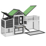 Chicken Coop Grey 186.5x58.5x113 cm Solid Wood Pine - 45-Degree Angle