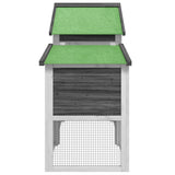 Chicken Coop Grey 186.5x58.5x113 cm Solid Wood Pine - Rear View