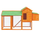 Chicken Coop Brown 193x65x117 cm Solid Wood Pine - Side View