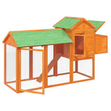Chicken Coop Brown 193x65x117 cm Solid Wood Pine - Top-Down View