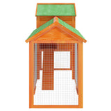 Chicken Coop Brown 193x65x117 cm Solid Wood Pine - 45-Degree Angle