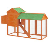 Chicken Coop Brown 193x65x117 cm Solid Wood Pine - Rear View