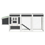 Chicken Coop Grey 204x50x84 cm Solid Wood Pine - Top-Down View