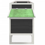 Chicken Coop Grey 204x50x84 cm Solid Wood Pine - Rear View
