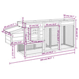 Chicken Coop Grey 204x50x84 cm Solid Wood Pine - Low Angle