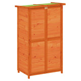 Garden Tool Shed Brown 83x57x140 cm Solid Wood Pine - Front View