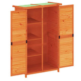 Garden Tool Shed Brown 83x57x140 cm Solid Wood Pine - Top-Down View