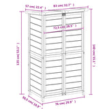 Garden Tool Shed Grey 83x57x140 cm Solid Wood Pine - Low Angle