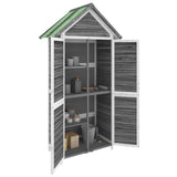 Garden Tool Shed Grey 89x52.5x175 cm Solid Wood Pine - Side View
