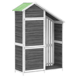 Garden Tool Shed Grey 120x53.5x170 cm Solid Wood Pine - Front View