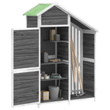Garden Tool Shed Grey 120x53.5x170 cm Solid Wood Pine - Side View