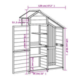 Garden Tool Shed Grey 120x53.5x170 cm Solid Wood Pine - Low Angle