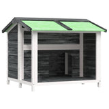 Dog Kennel Grey 96x87x80.5 cm Solid Wood Pine - Front View