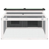 Rabbit Hutch Grey 117.5x97x47.5 cm Solid Wood Pine - Side View