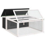 Rabbit Hutch Grey 117.5x97x47.5 cm Solid Wood Pine - Top-Down View