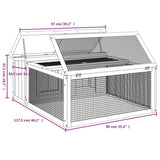 Rabbit Hutch Grey 117.5x97x47.5 cm Solid Wood Pine - Close-Up Angle