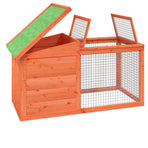 Rabbit Hutch Brown 100.5x54x55 cm Solid Wood Pine