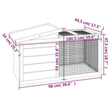 Rabbit Hutch Brown 100.5x54x55 cm Solid Wood Pine - Close-Up Angle