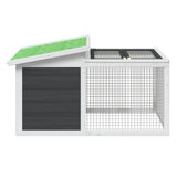 Rabbit Hutch Grey 100.5x54x55 cm Solid Wood Pine - Side View