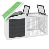 Rabbit Hutch Grey 100.5x54x55 cm Solid Wood Pine - Top-Down View