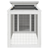 Rabbit Hutch Grey 100.5x54x55 cm Solid Wood Pine - 45-Degree Angle
