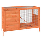 Rabbit Hutch Brown 103x44x69.5 cm Solid Wood Pine - Front View