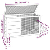 Rabbit Hutch Brown 103x44x69.5 cm Solid Wood Pine - Rear View