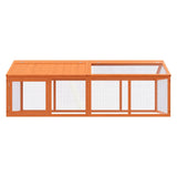 Run Box Brown 200x112.5x74 cm Solid Wood Pine - Side View